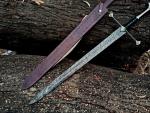 Viking Sword with Decorative Damascus Steel Blade