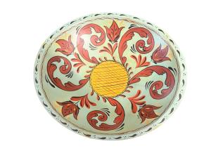 Hand-Painted Vintage Norwegian Wooden Rosemaling Bowl