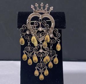 Norwegian Solje Wedding Brooch – Silver Filigree Heart