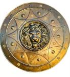 24" Solid Steel Viking Lion Face Shield Decor