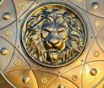 24" Solid Steel Viking Lion Face Shield Decor