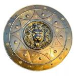 24" Solid Steel Viking Lion Face Shield Decor