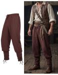 Viking-Style Brown Renaissance Pants for Men