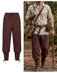 Viking-Style Brown Renaissance Pants for Men
