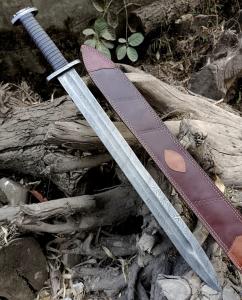 Viking Hunting Sword with Leather Sheath, 36-Inch