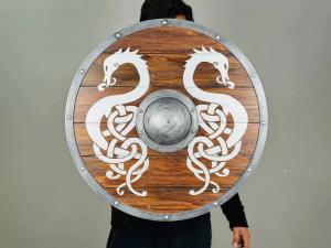 24" Wooden Dragon Viking Battle Shield
