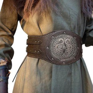 Vintage Norse Dragon Embossed Waist Armor Belt