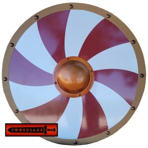 Viking Raider Nordic Round Wooden Spiral Shield