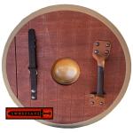 Viking Raider Nordic Round Wooden Spiral Shield