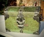 Vintage Norwegian Immigrant Trunk with Green Hardware