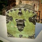 Vintage Norwegian Immigrant Trunk with Green Hardware