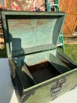 Vintage Norwegian Immigrant Trunk with Green Hardware