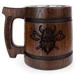 TESLYAR Viking Beer Mug 0.6 Liters - Brown