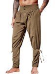 Runcati Men's Viking Pirate Ankle Trousers, Brown