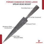 Viking Hand-Forged Damascus Steel Spear Head