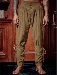 Runcati Men's Viking Pirate Ankle Trousers, Brown