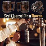 TESLYAR Viking Beer Mug 0.6 Liters - Brown