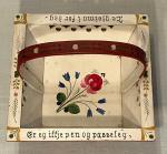 Hand-Painted Norwegian Rosemaling Square Basket