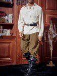 Runcati Men's Viking Pirate Ankle Trousers, Brown