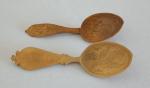 Set of 2 Vintage Norwegian Carved Wooden Spoons