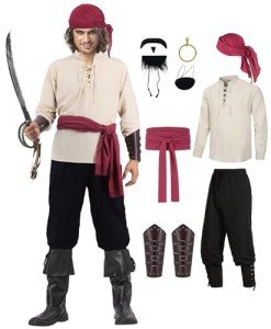 Norseman Pirate Costume for Men with Accessories