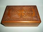 Vintage Norwegian Folk Art Carved Wood Box