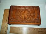 Vintage Norwegian Folk Art Carved Wood Box