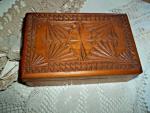 Vintage Norwegian Folk Art Carved Wood Box