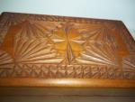 Vintage Norwegian Folk Art Carved Wood Box