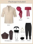 Norseman Pirate Costume for Men with Accessories