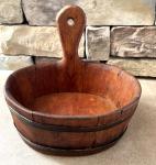 18th Century Scandinavian Handmade Wooden Milk Pail