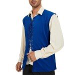 Men's Viking Pirate Steampunk Renaissance Costume, Blue