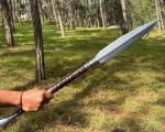 Personalized Viking Spear with Carbon Steel Blade