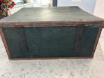 Vintage Green Painted Chest Box with Handles