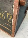 Vintage Green Painted Chest Box with Handles