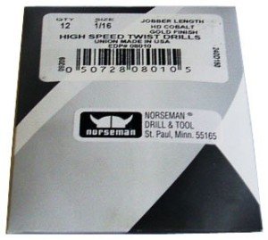 3/8" High Speed Norseman Drill Bits - 6 Pack