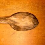 Hand-Carved Norwegian Wooden Serving Spoon 8.875