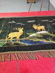 Norwegian Tapestry Featuring Deer in Stream