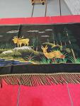 Norwegian Tapestry Featuring Deer in Stream
