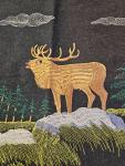 Norwegian Tapestry Featuring Deer in Stream