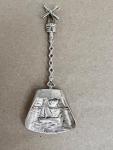 Norwegian 830S Silver Windmill Spoon with Harbor Scene