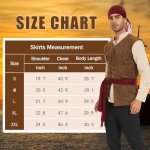 Men's Viking Pirate Steampunk Renaissance Costume, Blue