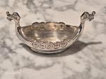 Vintage Sterling Silver Viking Boat Salt Cellar