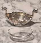Vintage Sterling Silver Viking Boat Salt Cellar