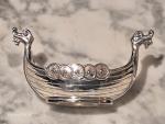 Vintage Sterling Silver Viking Boat Salt Cellar