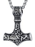 Men's Viking Thor's Hammer Necklace - Mjolnir Amulet