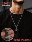 Men's Viking Thor's Hammer Necklace - Mjolnir Amulet