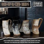 Authentic Viking Drinking Horn Mug with Engravings