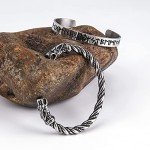 Fenrir Wolf Torc Bangle Set in Stainless Steel