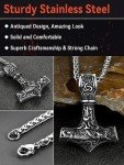 Men's Viking Thor's Hammer Necklace - Mjolnir Amulet